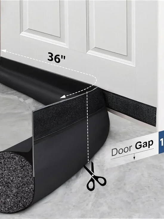 Door Draft Stopper 36 Inch Black Adjustable Door Draft Blocker Front Door Draft - Picture 2 of 8